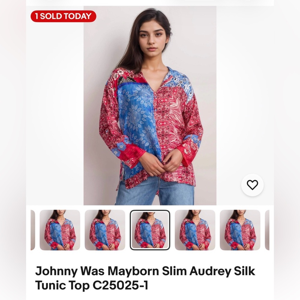 NWT Johnny Was Patchwork Button-Down Tunic/Blouse… - image 9